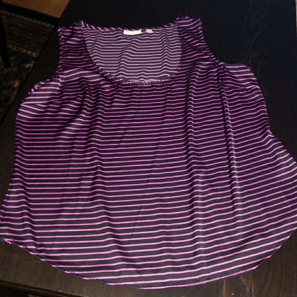 New York & Company Tops - Purple & Black striped tank top, XL